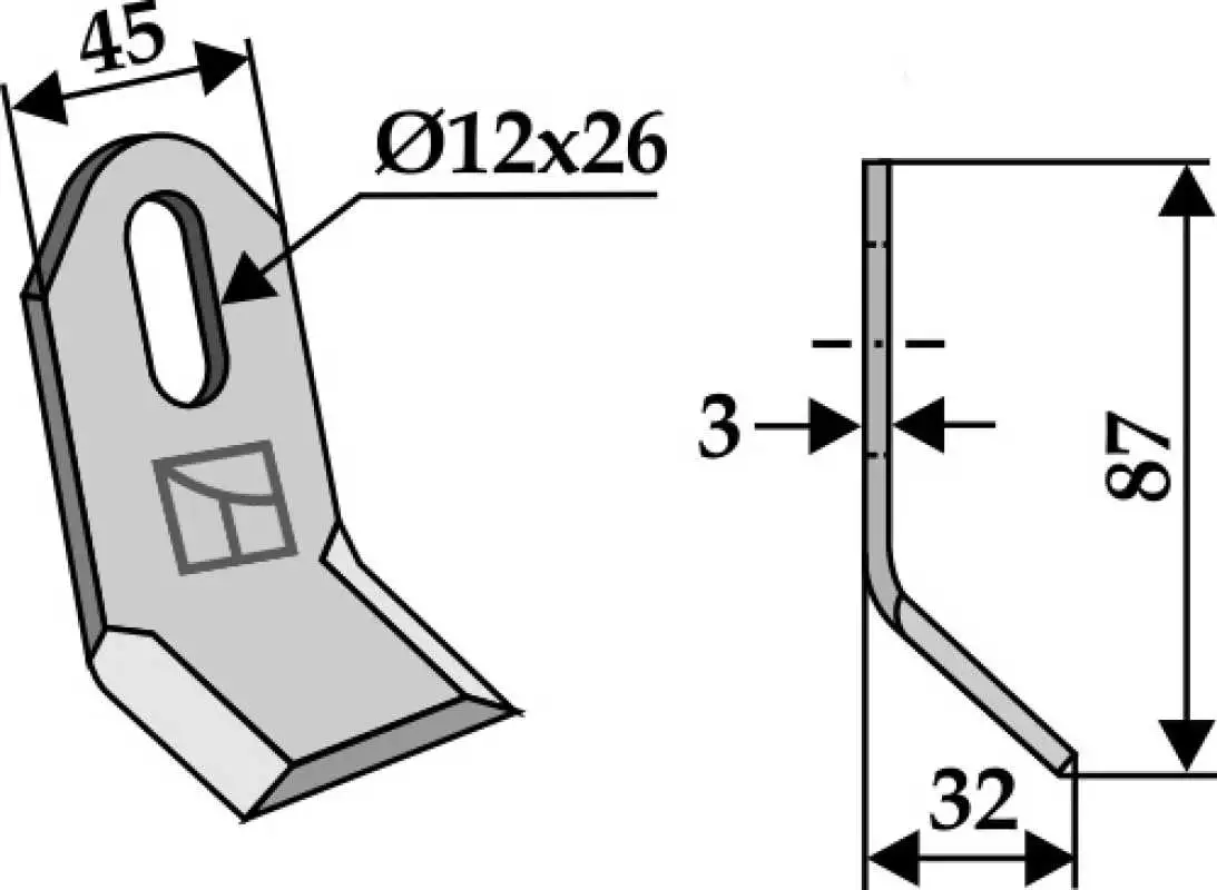 Y-Messer 87x45mm